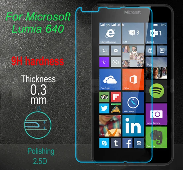 

Protective NanoTempered Glass Screen Protector for Microsoft lumia 640, 9H 0.3mm 2.5D Anti-explosion Film for Nokia 640