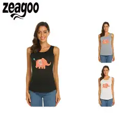 Zeagoo 009 Повседневное с круглым вырезом без рукавов Slim Fit Мягкая футболка слон Для женщин