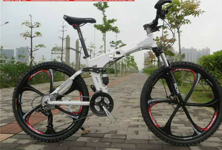 Clearance Kalosse Soft-tail frame  folding mountain bicycle   26*2.125 Tires  Hydraulic brakes  21/24/27/30speed , tyre dirt bike 9