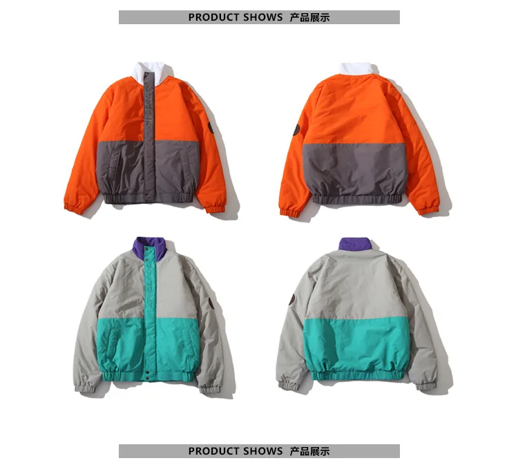 2019 Winter Style Colour Blocking SUPPOSE Embroidery Women Men Cotton Padded Jacket Hiphop Streetwear Men Warm Jacket Coats 2019 Winter Style Colour Blocking SUPPOSE Embroidery Women Men Cotton Padded Jacket Hiphop Streetwear Men Warm Jacket Coats
