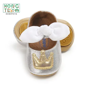 

Crown Bow-knot Baby Girl Shoes Moccs Shoes First Walkers Newborn Baby Moccasins Boy Girl Hard Soled Non-slip Footwear Crib Shoes