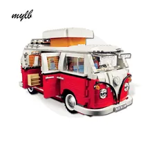 drop shipping 1354Pcs New Volkswagen T1 Camper Van Model Building Kits Bricks Toys Compatible with DIY