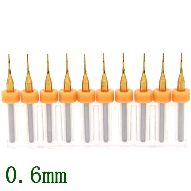 0,6 мм 10 шт. Титан Вольфрам Карбид ЧПУ PCB для лазерной резки фрезерные Фасонная фреза Бит ЧПУ Инструмент столярные инструменты