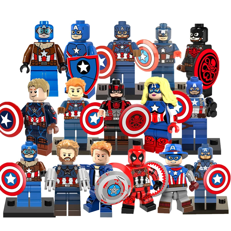 Капитан Америка Супергерои Marvel Мстители Халк строительные блоки Одиночная продажа Звездные войны самодельные фигурки Кирпичи игрушки для