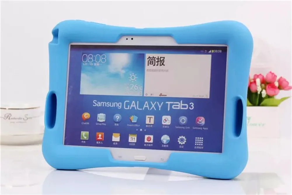 Чехол для samsung Galaxy Tab 4 10,1 T530 531 T535/Lenovo Tab 3 10,1 P5200 P5210 P5220, Мягкий силикон, резина, детский противоударный планшет чехол