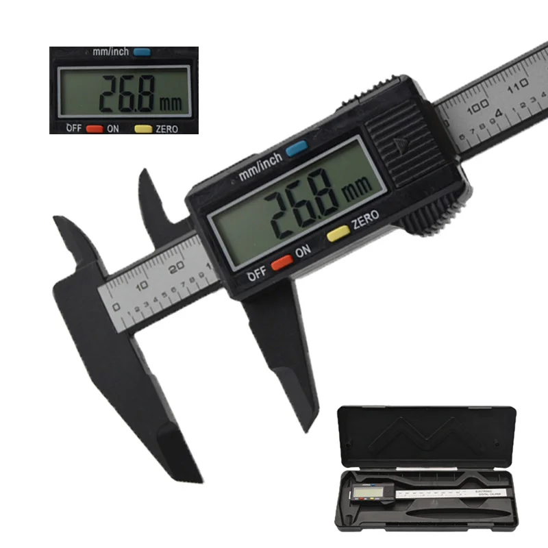 

Digital display 150 mm 6 "LCD digital electronic carbon fiber vernier caliper micrometer measuring tool