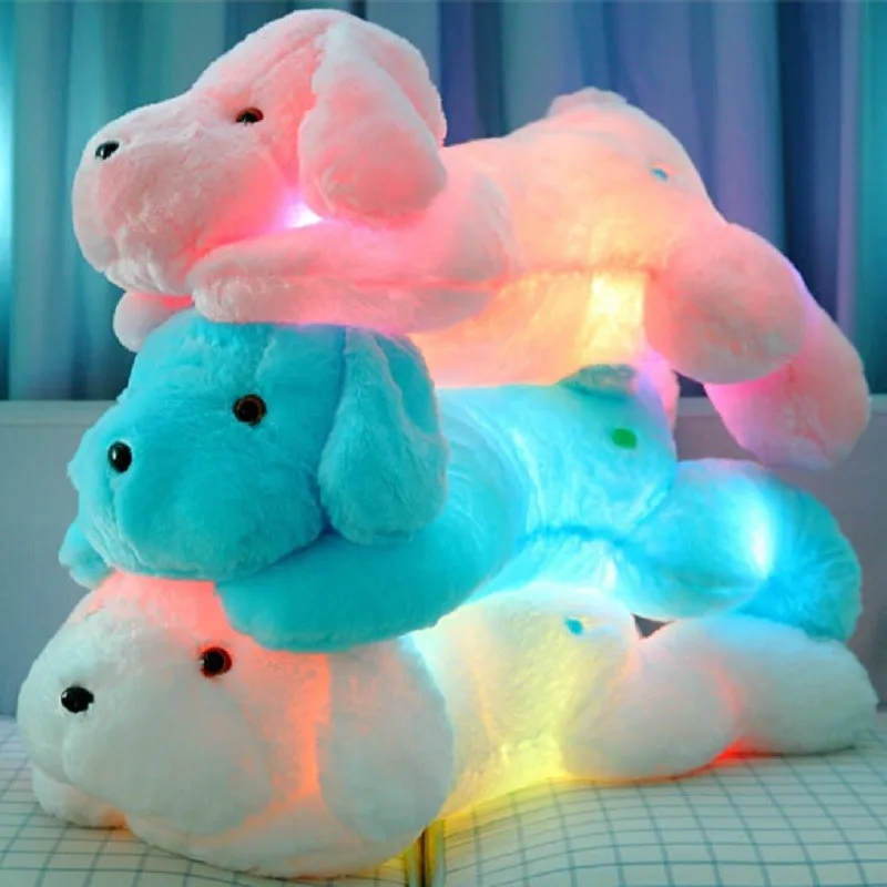 New Year 50CM and 80CM Length Creative Night Light LED Lovely Dog Stuffed and Plush Toys Best Gifts for Kids and Friends (8)