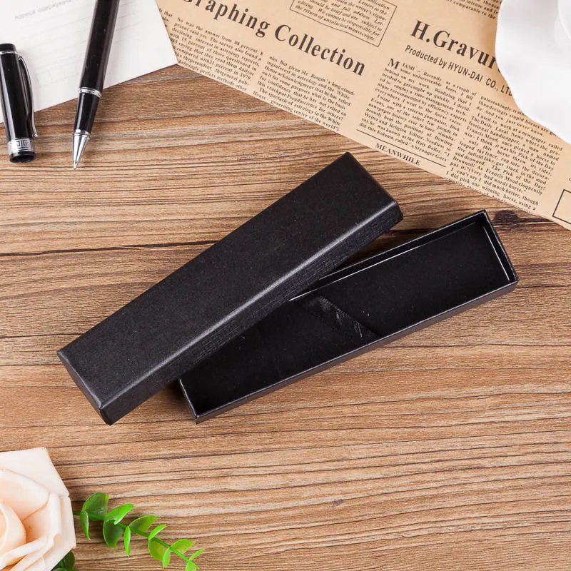 Креативная черная упаковочная коробка для ручек, бизнес перьевая ручка, коробка для карандашей, коробка для школьных канцелярских принадлежностей, подарочная коробка