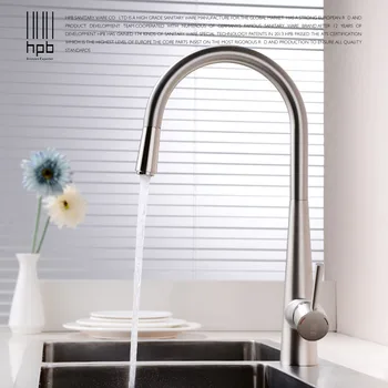 

HPB Brass Brushed Kitchen Faucets Single Handle Pull Out Kitchen Tap Swivel 360 Degree Rotation Hot And Cold Water Mixer HP4101