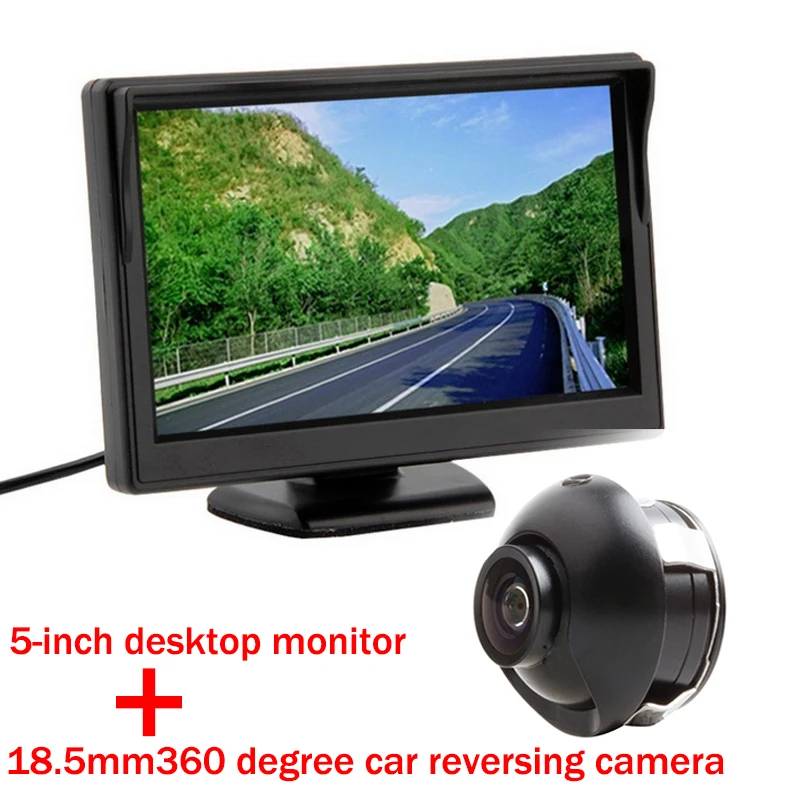 Автобус/автомобиль 12-24 в 5 дюймов TFT экран Камера заднего вида 18,5 мм светодиодный монитор парковки вставной задний Cam ночного видения с лампой HD Настольный - Цвет: 18.5mm 360 Camera
