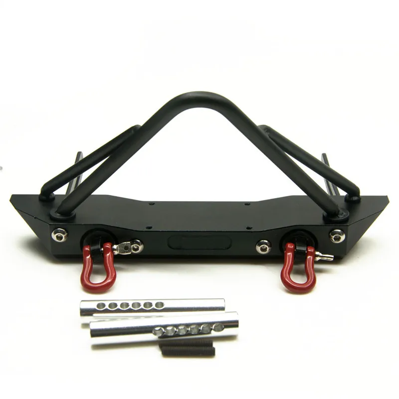 RC 1/10 Scale SCX10 Steel Front Bumper Bull Bar w/ Shackles For Axial