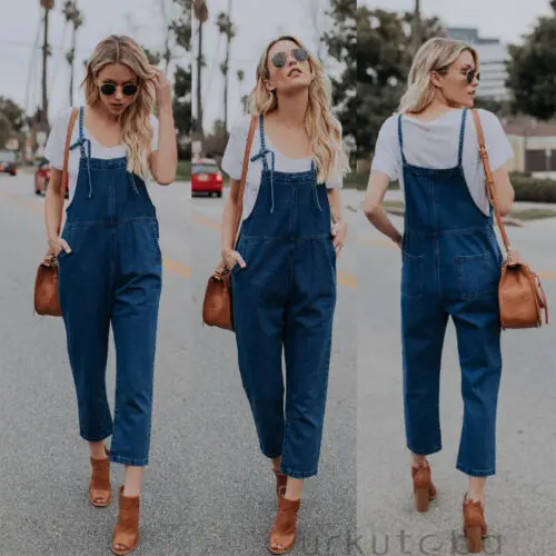 Women's Casual Loose Denim Jeans Jumpsuit Dungarees Playsuit Trousers Overalls Women's Casual Loose Denim Jeans Jumpsuit Dungarees Playsuit Trousers Overalls