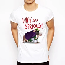 Высокое качество, короткий рукав, Мужская забавная футболка, Джокер, рубашка со Свинкой, удобные топы, почему так Тяжелая Мужская футболка, Мужская футболка