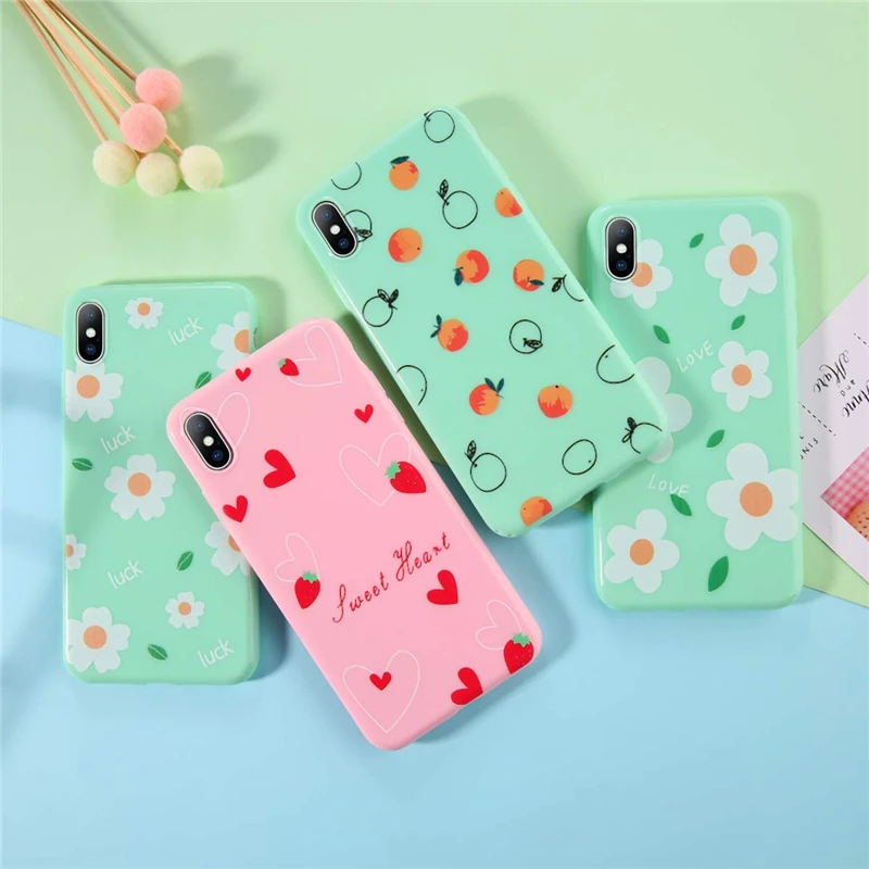 

Flower Silicon Phone Case For iPhone 7 8 Plus XS Max XR Small Floral Cases For iPhone X 8 7 6 6S Plus 5 SE Soft TPU Cover Case