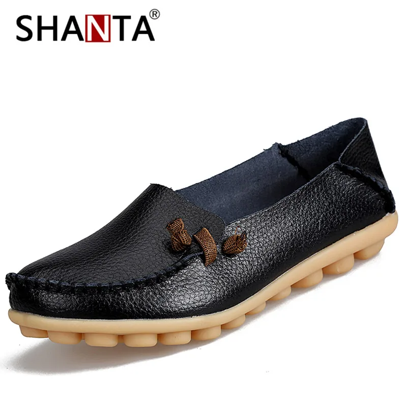 

SHANTA Women Shoes Fashion Leather Shoes Women Flats Loafers Ladies Shoes Non Slip Sneakers Women Zapatillas Mujer Plus Size