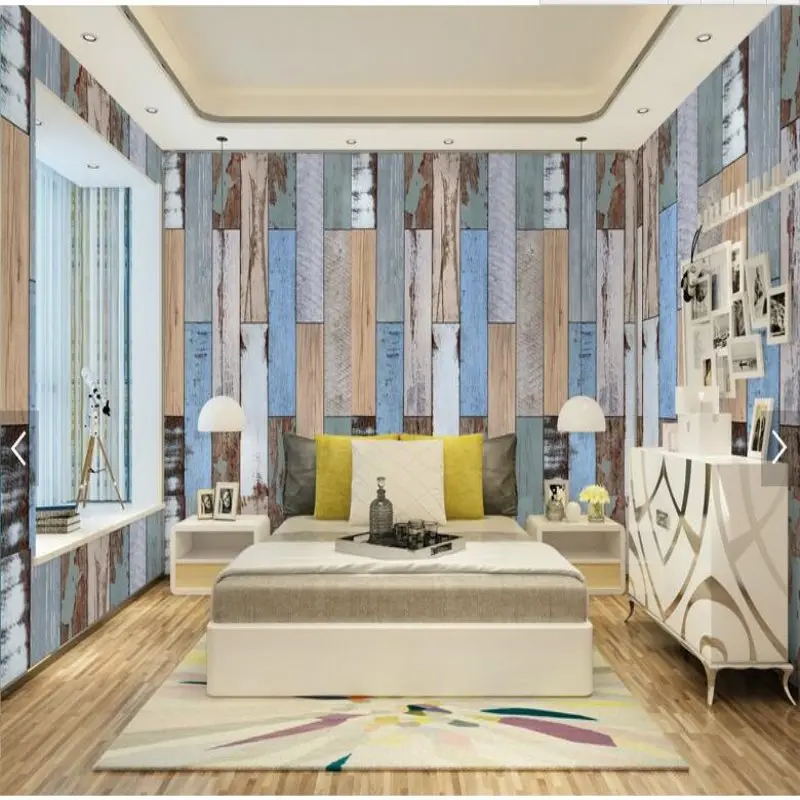 Large Custom backdrop mural Wallpapers the Mediterranean nostalgic wood