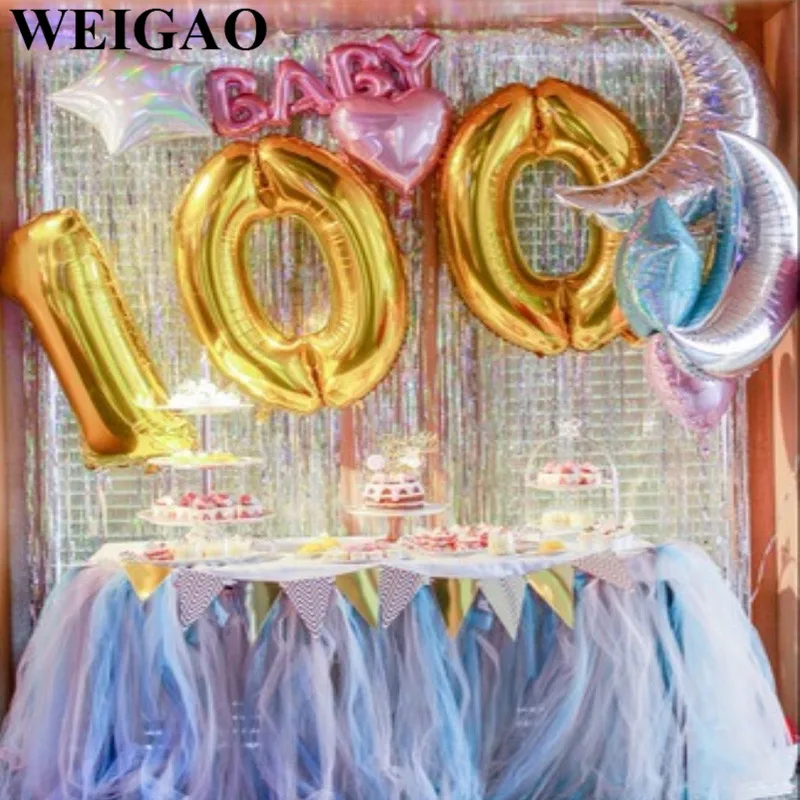 WEIGAO 1 шт. большой 0 9 40 дюймов День рождения номер шары цифры фольги украшение для