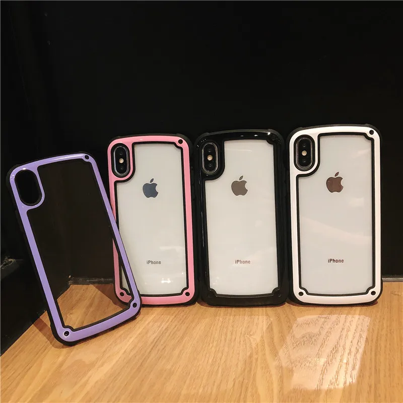 Thicken Shockproof Transparent Glass Case For Coque iphone x10 xs max xr 6s 6 7 8 Plus Heavy Duty Military Anti-knock Back Shell | Мобильные