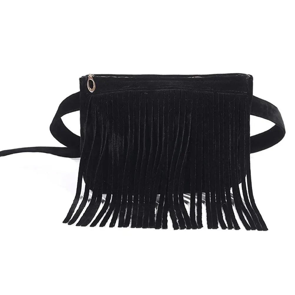 

Vintage Matte Cloth Tassel Women Waist Bag Pack Party Casual Crossbody Fanny Bag