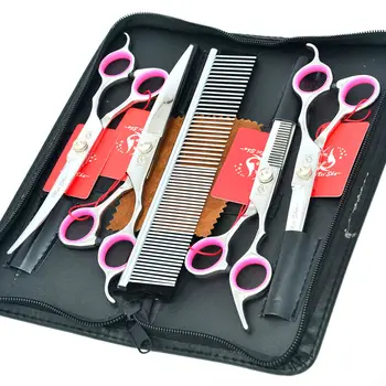 

Meisha JP440C Pet Dog Grooming Scissors Set 7" Straight&Curved Cutting Scissors 6.5" Thinning Scissors Puppy Trimmer Tool HB0068