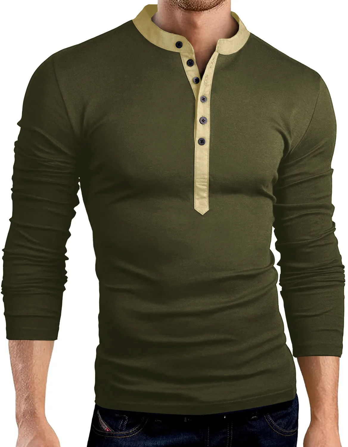 Male 2018 Brand Long Sleeve Solid Color Fashion T Shirt V Neck Slim Men ...