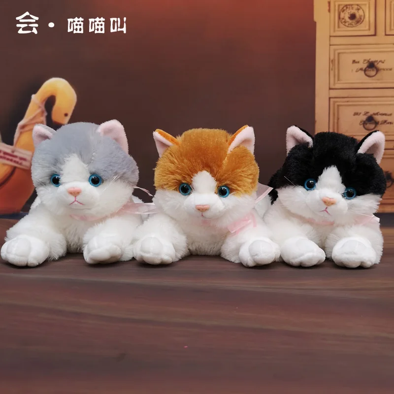 1 шт. 15 40 см мягкая плюшевая игрушка с имитацией кошки подушка котенка лежащая