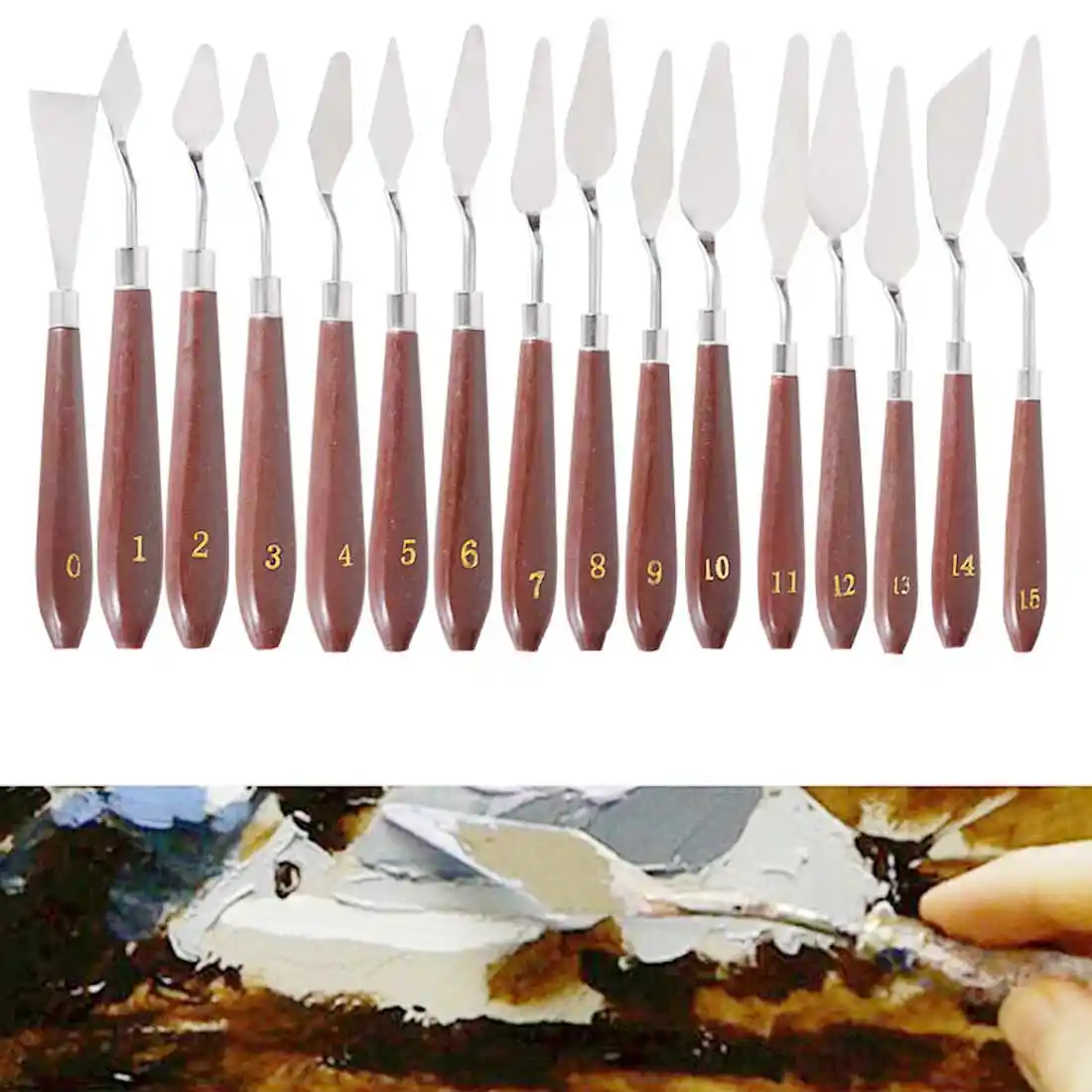 LAANCOO Inoxidable Artista de Acero del Cuchillo de Paleta acr/ílico Mezclado Paquete de 5 esp/átula Pintura mezclando rascador Herramienta de Arte Fino y Flexible para la Pintura al /óleo