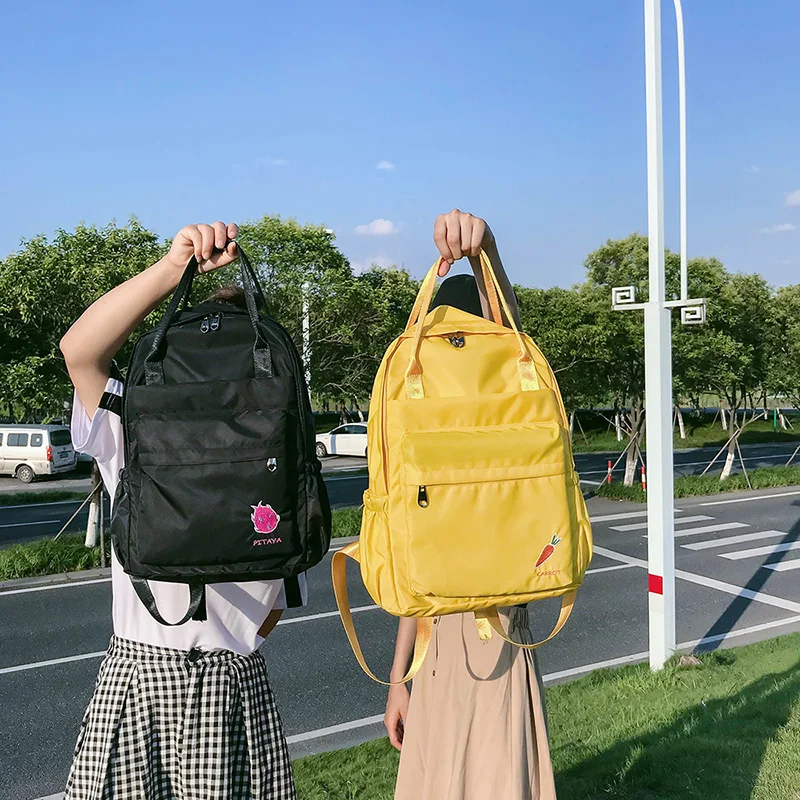 Menghuo 2018 New Preppy Style Fashion Embroidery Ladies Backpack Nylon High Quality Women School Shoulder Bag for Girls YouthIMG_0763