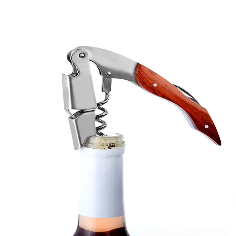 

Wood Handle Folding Wine Bottle Opener Waiters Corkscrew with Foil Cutter for Sommeliers Bartenders Servers Bar Tools