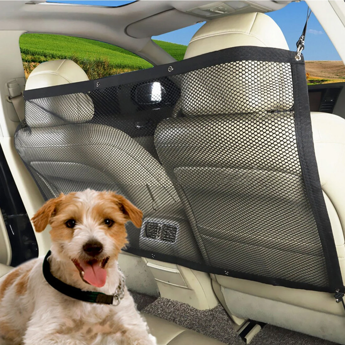 

Dewtreetali Car Anti-collision Mesh Pet Auto fence Barrier isolation network Safety isolation bar Child Dog Buffer device