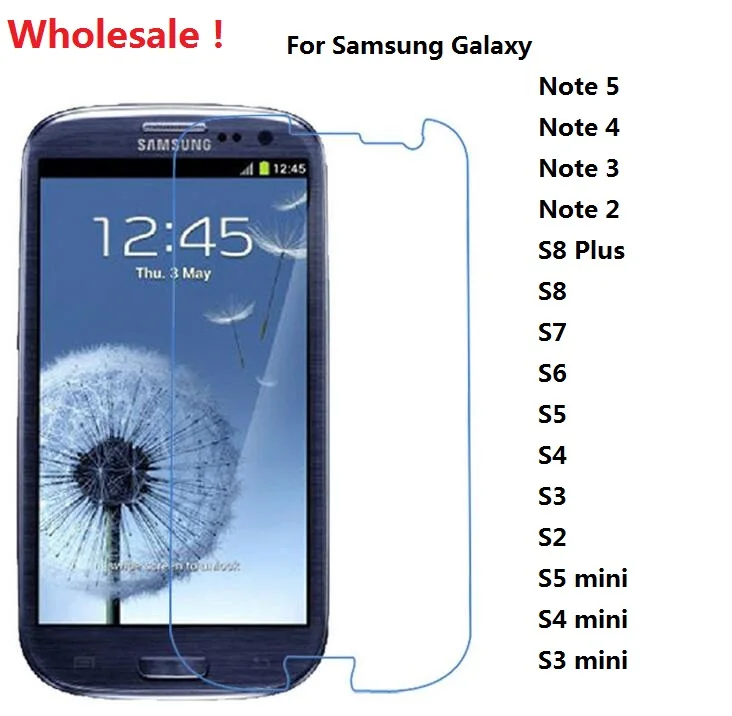 Al por mayor! Anti-arañazos LCD Protector de Pantalla Cubierta de la Película De Aluminio Para Samsung Galaxy S8 S7 S6 S5 S4 S3 S2 mini Galaxy Note 5 4 3 2