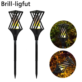 

LED Solar Flickering Flame Lawn Lamps Realistic Dancing Flame Torch Light Waterproof Outdoor Garden Yard Path Decoration Lamp