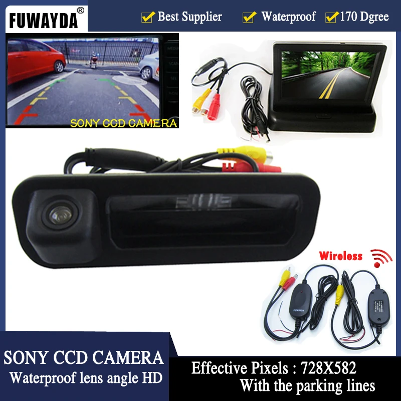 Fuwayda Беспроводной Car 4.3 дюймов ЖК-дисплей зеркало Мониторы + вид сзади автомобиля Камера Sony Парковочные системы для Ford Focus Mondeo Kuga