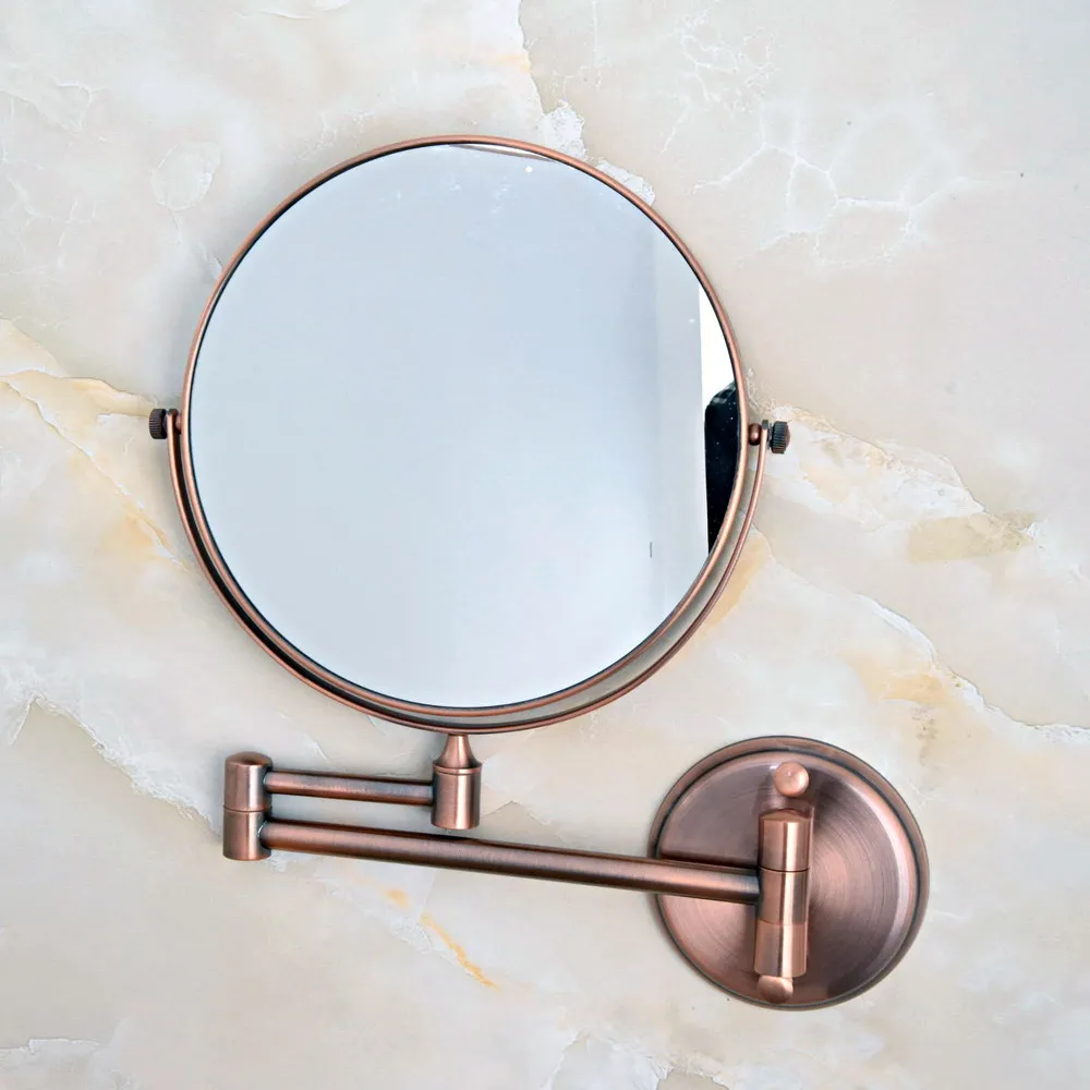 Antique Copper 8 Inch Bath Mirror 3X Magnification Wall Mounted Adjustable Makeup Mirror Dual Arm Extend 2-Face Bathroom Mirror Antique Copper 8 Inch Bath Mirror 3X Magnification Wall Mounted Adjustable Makeup Mirror Dual Arm Extend 2-Face Bathroom Mirror