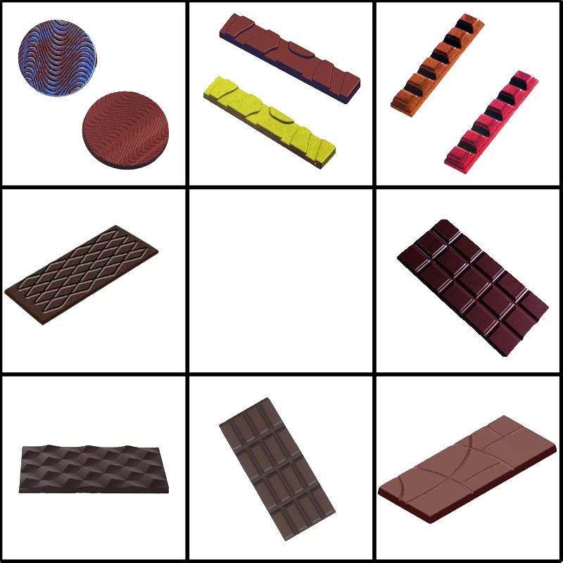 

Meibum Multiple Style Polycarbonate Chocolate Mold Strip Blocky Line Texture Candy Mould Party Cake Decoration Confectionery Pan