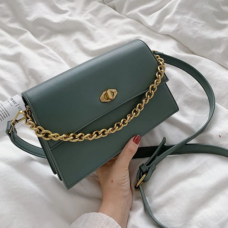 

Luxury Fashion Solid Color PU Leather Crossbody Bags For Women 2019 Chain Shoulder Messenger Bag Female Small Travel Handbags
