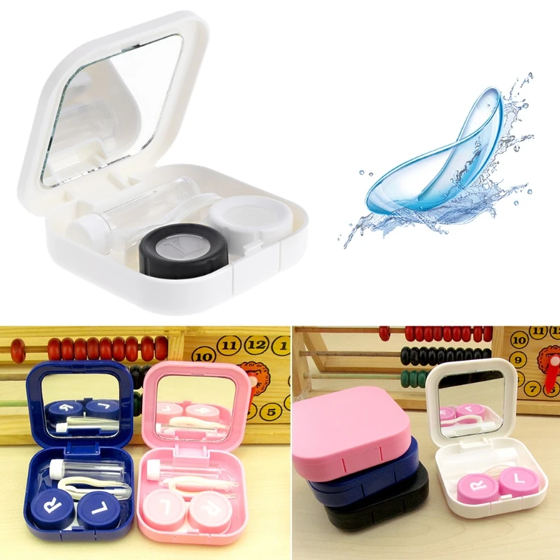 1 set Contact Lens Case Eyes Care Kit Holder Container Gift Travel Portable Accessaries