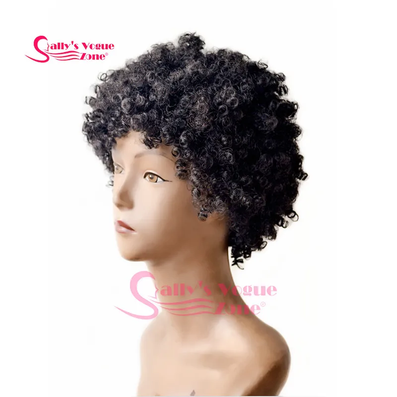 

Short Afro Kinky Curly Wig Brazilian No Lace Wig Kinky Curly Glueless Synthetic Hair Wig