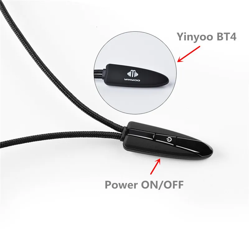  YINYOO BT4 Wireless Bluetooth 4.1 APT-X APTX Cable HIFI Earphone MMCX 2PIN Cable Use For V20 V80 ZS