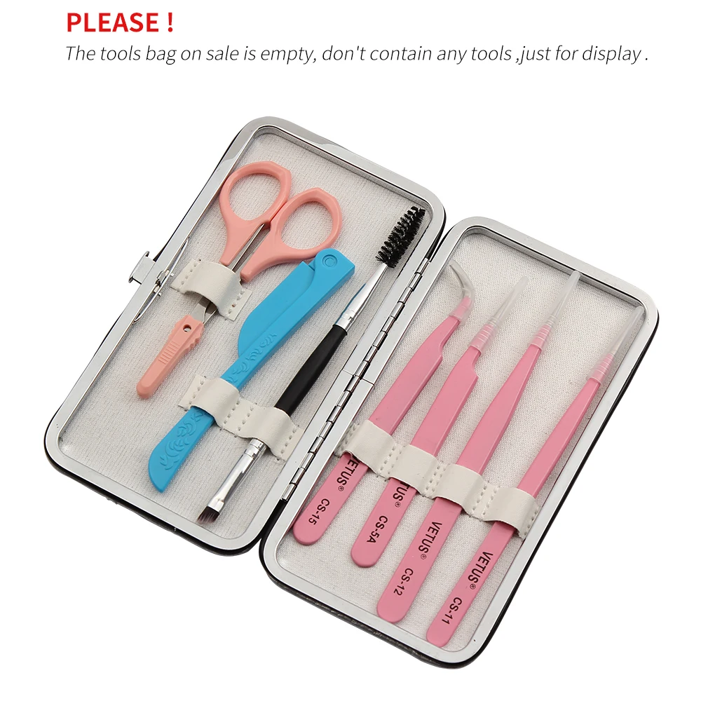 

1pc 9 colors Portable Eyelash Tweezers Box Private Label Lashes Extensions Tools Bag Eyelashes Tweezers Cosmetic Case