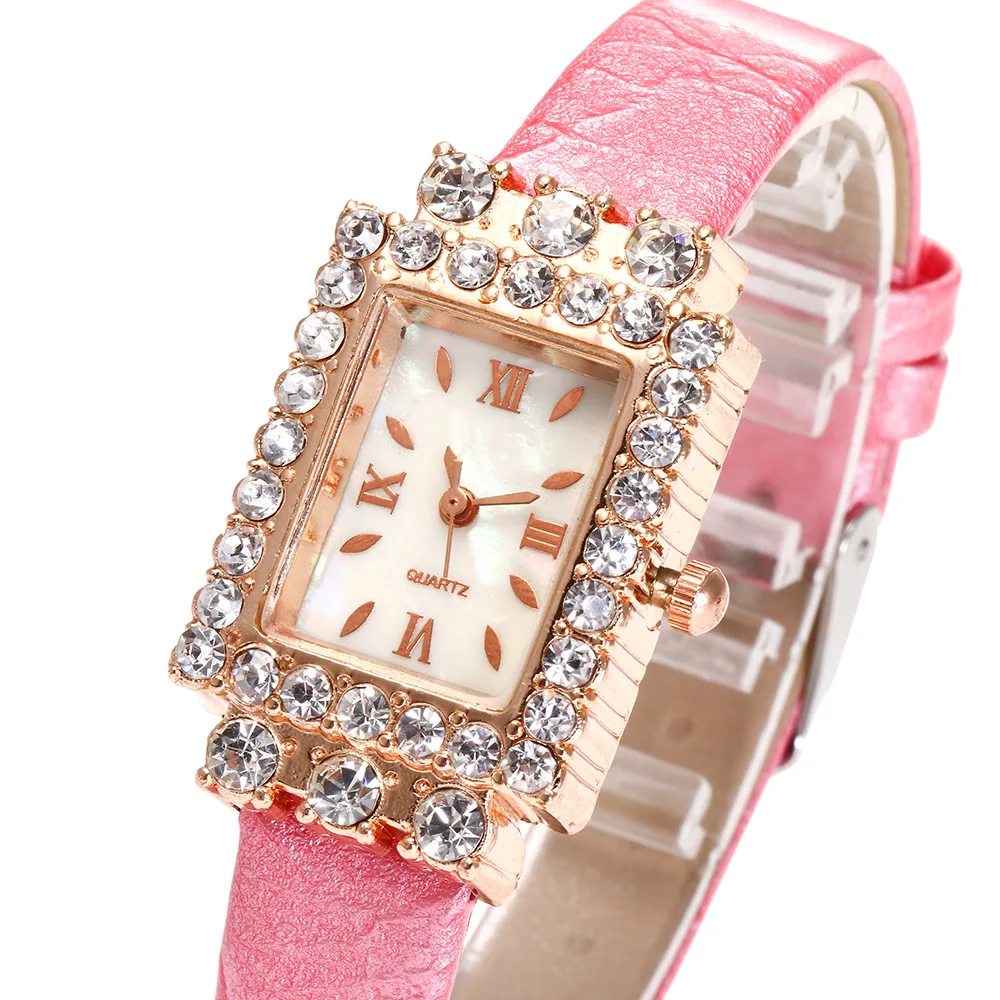 

Women Watch Luxury Top Brand Ladies Quartz Watches Girl Leather Rhinestone Female Wrist Watches Relogio Feminino Montre Femme