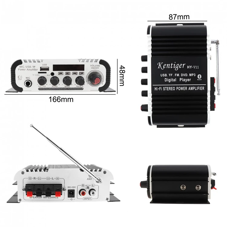 Bluetooth усилитель Kentiger 6 5 мм USB TF FM AUX|Усилители мощности| |