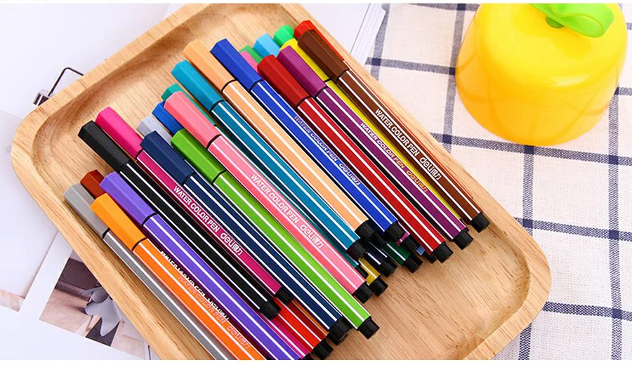 Definido para a Escola de Desenho de Abastecimento de Arte Marcador de Qualidade para Quadrinhos Deli Criativo 24 36 Cores Lavável Aquarela Caneta Marcador Mangá 12 - 18 13 Cheap Marcadores da arte