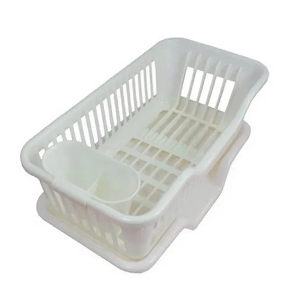 Plastic Dish Plate Spoon Rack Holder Drainer Drain Board Tray Kitchen
