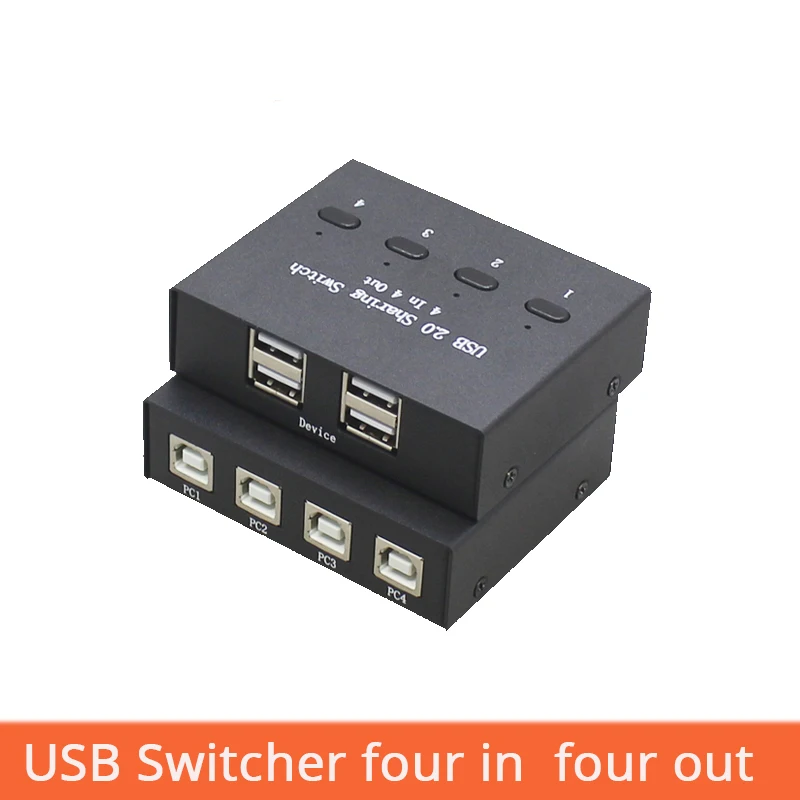 4 port usb sharing switch device 4 in 4 out computer sharing mouse keyboard printer device 1