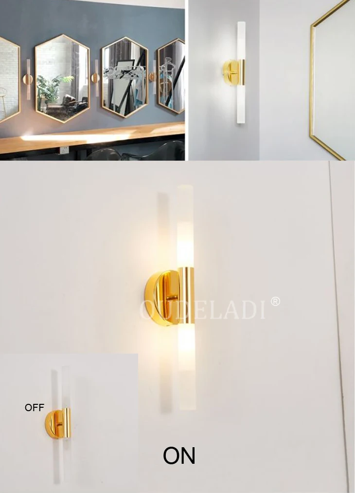 Tubo de Metal Moderno para Cima para Baixo Lâmpadas Parede Quarto Foyer Banheiro Sala Estar Lâmpada Luz Led 4 Luminárias de parede