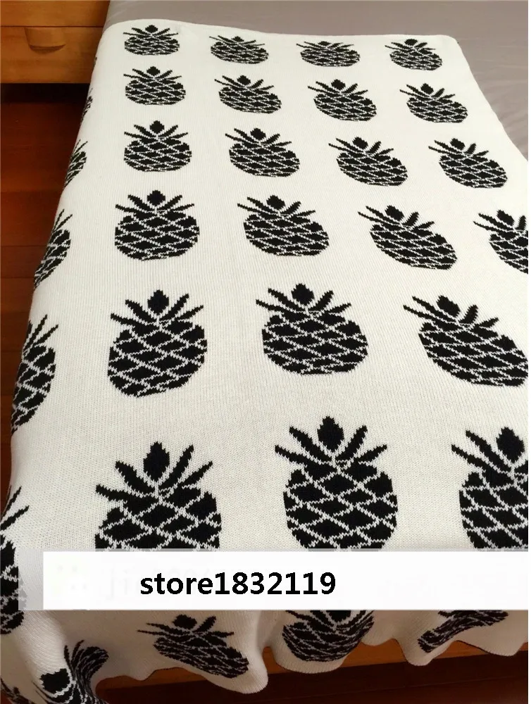 Популярное детское одеяло с изображением ананаса, с черным низом, двустороннее Хлопковое трикотажное покрывало safa для ванной, большой размер