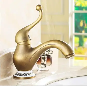 

Free shipping 7" Contemporary Concise Bathroom Faucet Antique bronze finish Brass Basin Sink Faucet water taps BF-5460