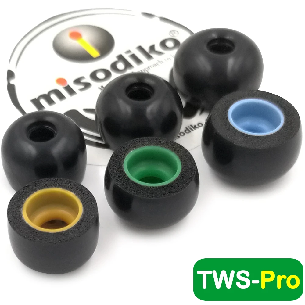 Misodiko TWS-Pro вкладыши из пены с эффектом памяти для туров беспроводные наушники-Bragi Dash Pro Наушники/samsung gear IconX, Galaxy Buds - Цвет: Size-SML