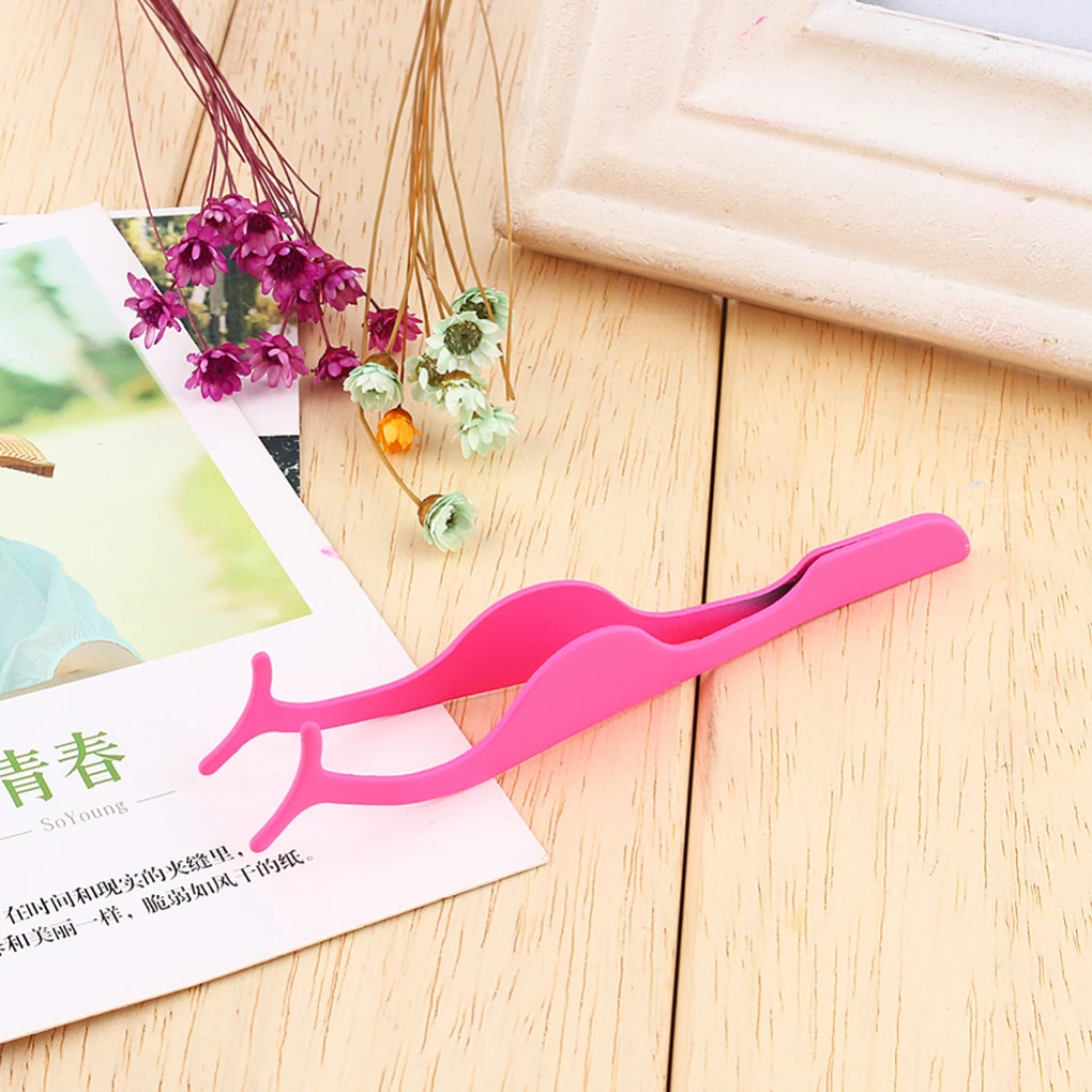 

3 Colors False Fake Eyelash Curler Clipper Tweezers Artificial Eyelashes Extension Applicator Tool